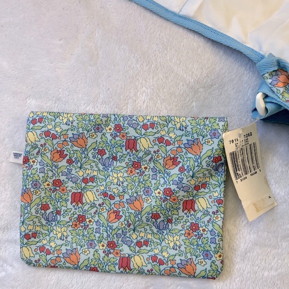 Vintage LeSportsac Blue Floral Nylon Crossbody Saddle Bag NWT USA - Picture 10 of 13